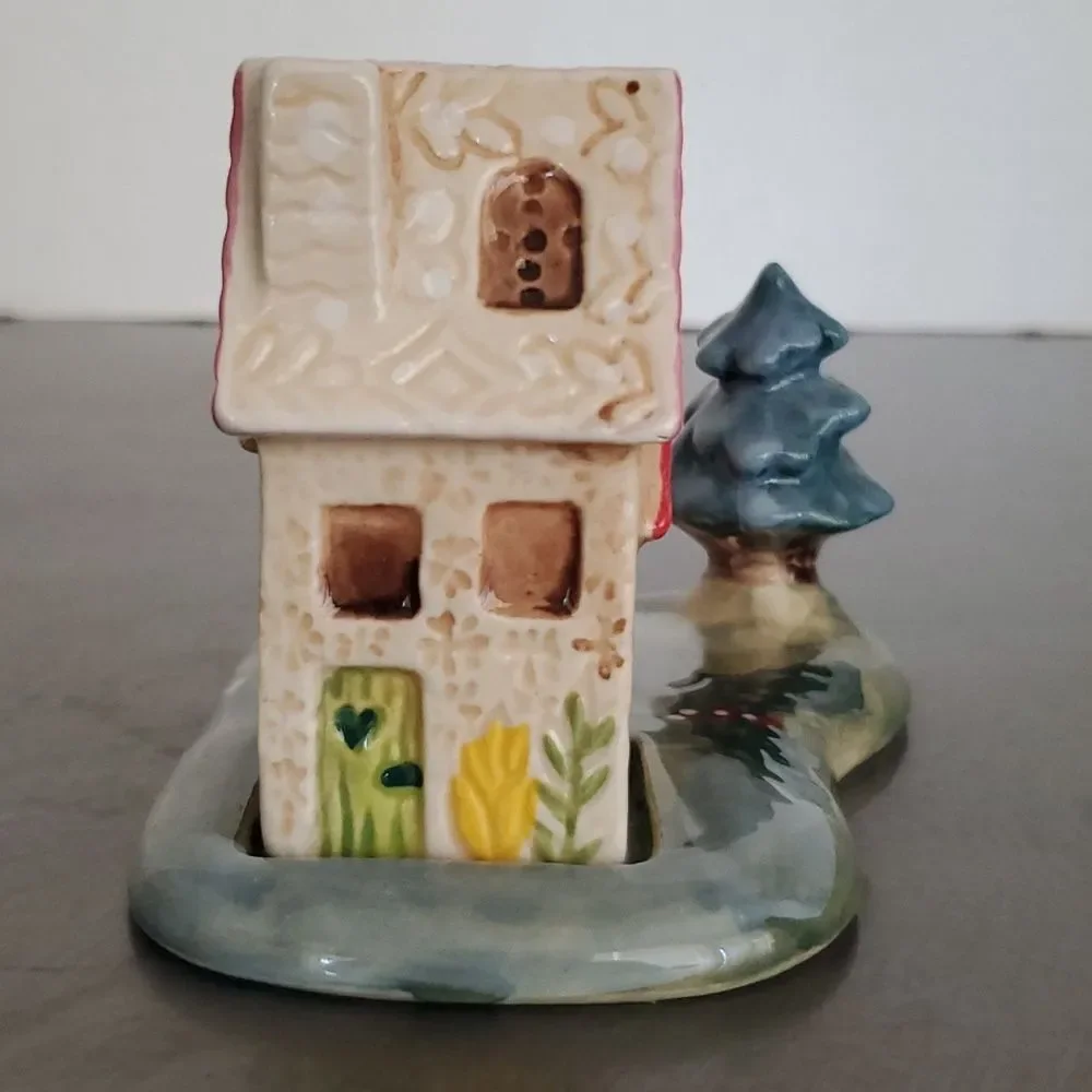Anthropologie Nathalie Lete Cottage Salt & Pepper Shaker Set Holiday Village